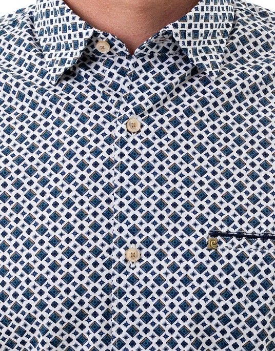 Сорочка Pierre Cardin із колекції Future Flex у білому кольорі з геометричним принтом
