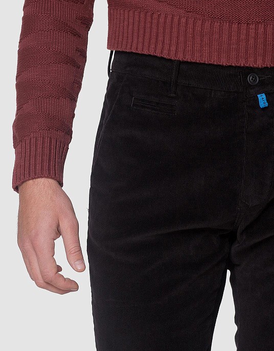 Вельветові брюки Pierre Cardin із колекції Future Flex у чорному кольорі
