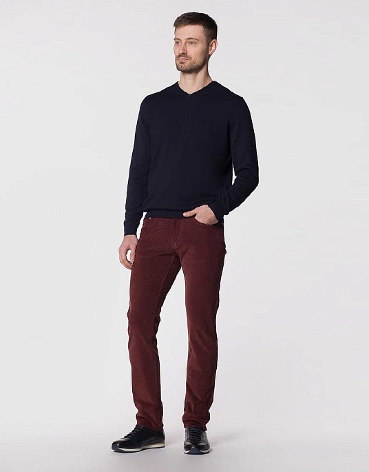 Вельветові брюки Pierre Cardin із колекції Future Flex у червоному кольорі