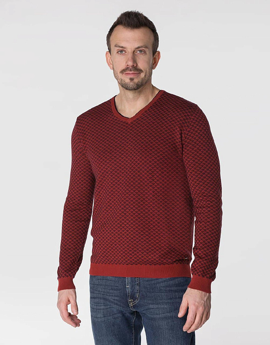 Пуловер Pierre Cardin из серии  Royal Blend  в бордовом цвете
