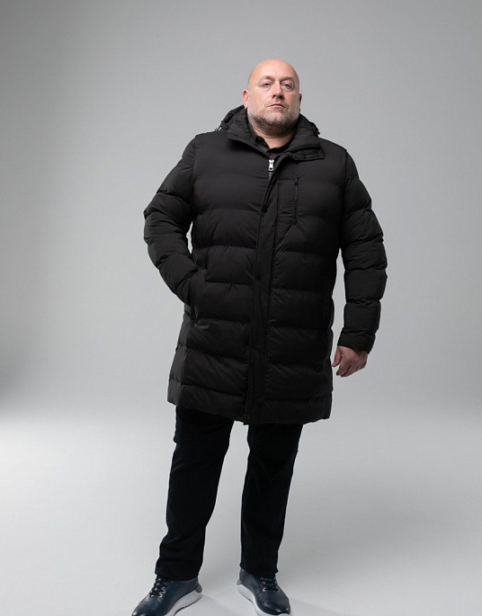 Куртка удлиненная Pierre Cardin из коллекции Future Flex в черном цвете большой размер
