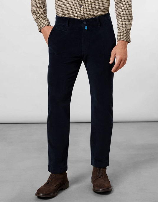 Вельветовые брюки Pierre Cardin из коллекции Future Flex в тёмно - синем цвете