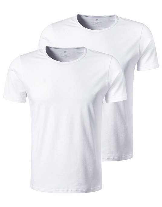 Комплект базовых футболок Pierre Cardin в белом цвете с круглым вырезом