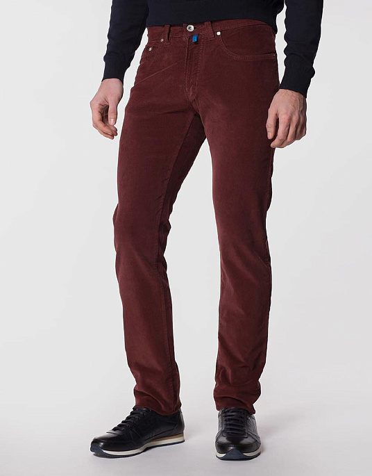 Вельветовые брюки Pierre Cardin из коллекции Future Flex в красном цвете