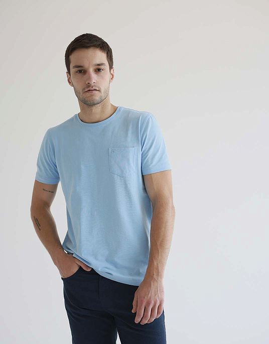 Pierre Cardin t-shirt in light blue color is plain