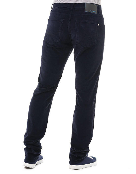 Вельветові штани Pierre Cardin із колекції Future Flex у темно-синьому кольорі