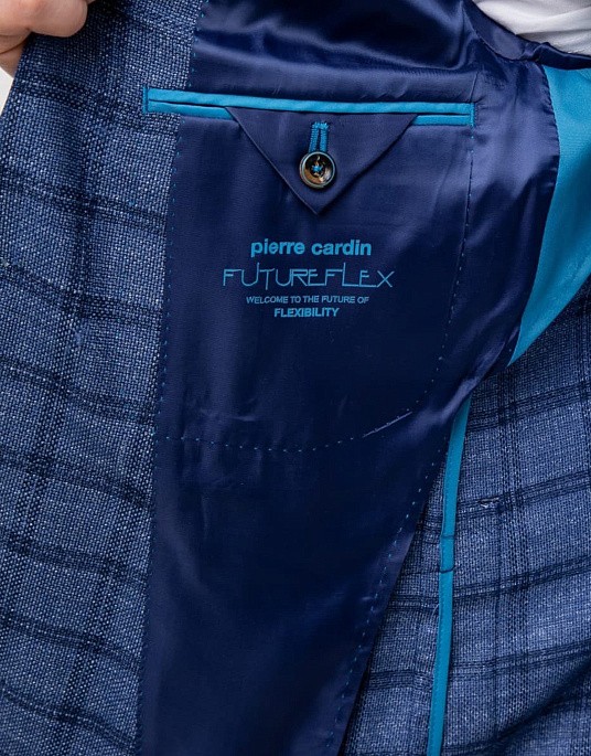 Піджак Pierre Cardin з колекції Future Flex в синьому кольорі в клітку