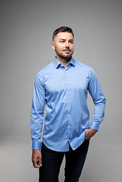 Pierre Cardin shirt from the Future Flex collection in blue with a print