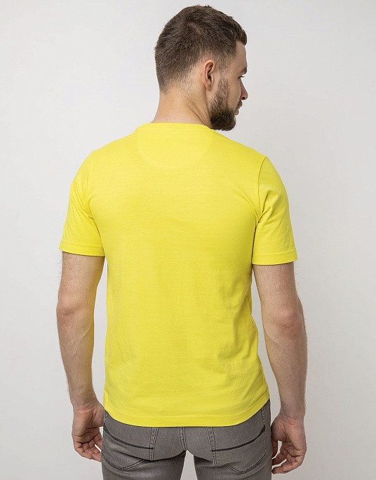 Футболка Pierre Cardin з колекції Future Flex в жовтому кольорі з принтом