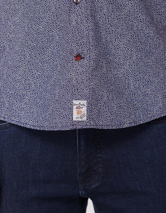 Рубашка Pierre Cardin с коротким рукавом  в синем цвете