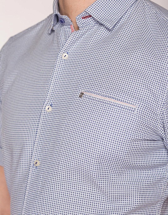 Pierre Cardin short sleeve shirt in patterned white