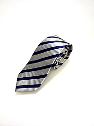 Pierre Cardin silver tie with blue stripe