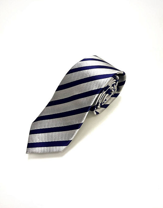 Pierre Cardin silver tie with blue stripe