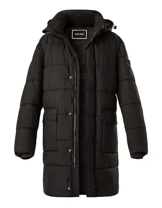 Pierre Cardin parka jacket with a hood in black