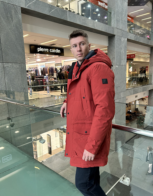Pierre Cardin parka jacket with a red hood