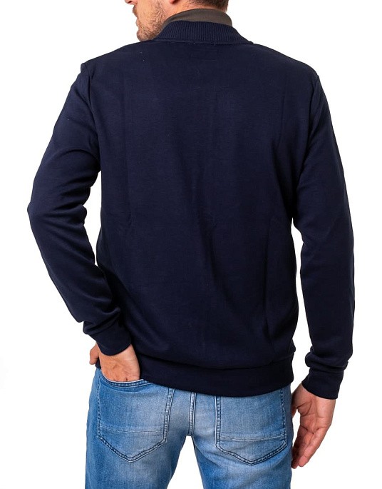 Pierre Cardin zip sweater from Le Bleu collection in navy blue with zip