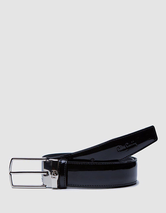 Ремінь Pierre Cardin в чорному кольорі лаковий
