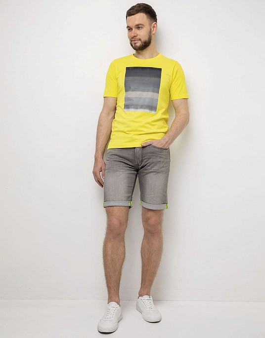 Pierre Cardin Future Flex T-shirt in yellow with print