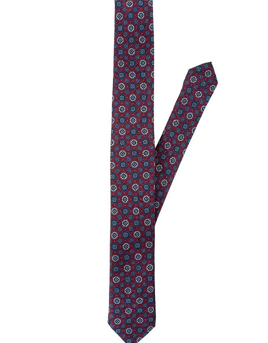 Краватка Pierre Cardin бордового кольору з принтом