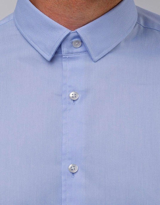 Shirt mens textured series Future Flex in blue color from Pierre Cardin