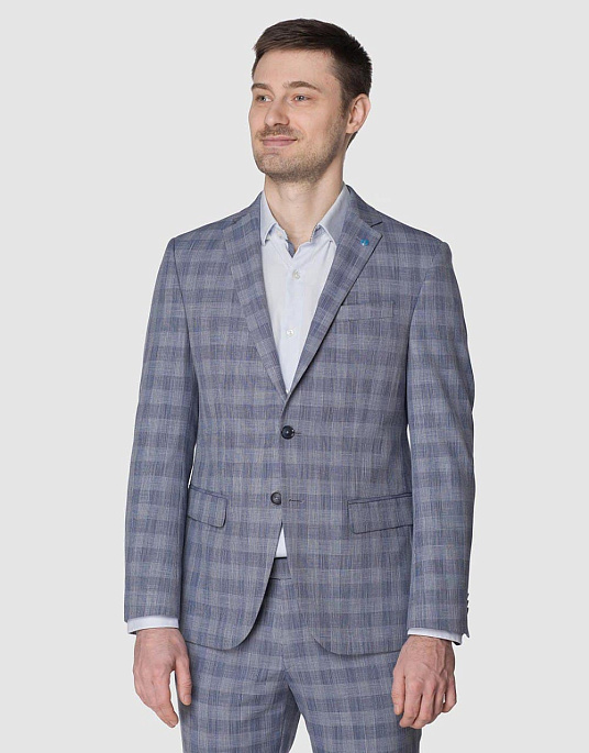 Pierre Cardin suit from the Future Flex collection in blue plaid