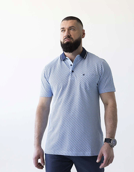 Pierre Cardin polo shirt in blue color with a pattern