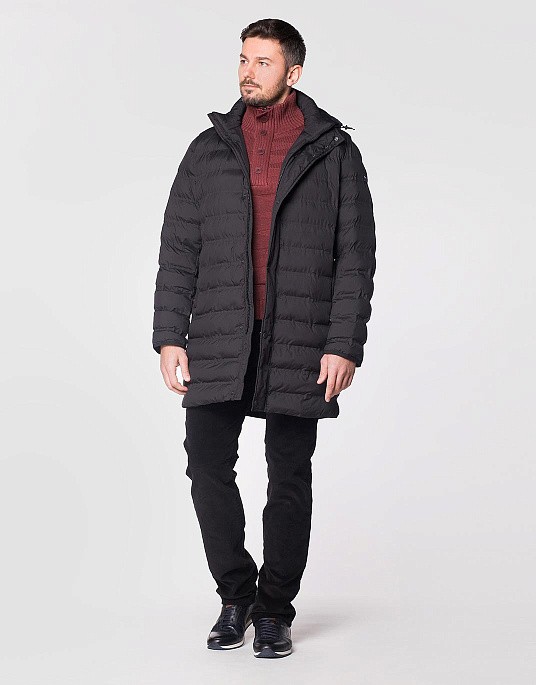 Pierre Cardin men's longline jacket from the Future Flex series in black