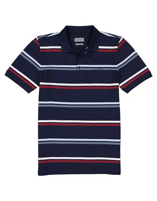 Pierre Cardin blue polo shirt with red and blue stripes