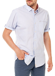Рубашка Pierre Cardin с коротким рукавом из коллекции Denim Academy в голубом цвете