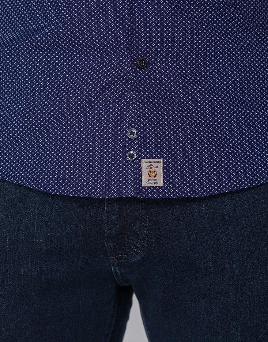Рубашка Pierre Cardin  в синем цвете с узором