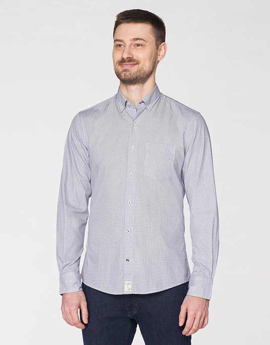 Pierre Cardin shirt in blue with white pattern