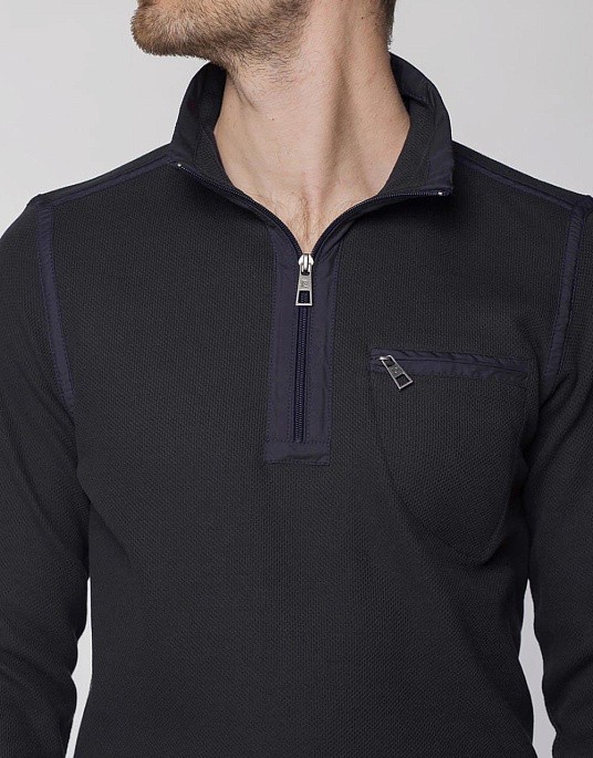 Pierre Cardin zip sweater in navy blue