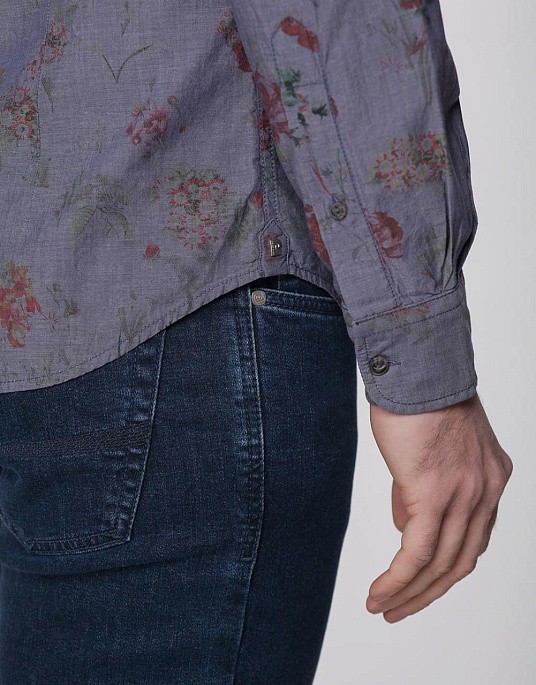 Рубашка Pierre Cardin из серии Denim Story в сером цвете