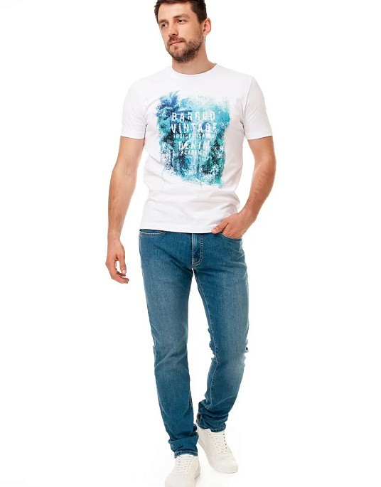 Pierre Cardin Denim Story T-shirt in white