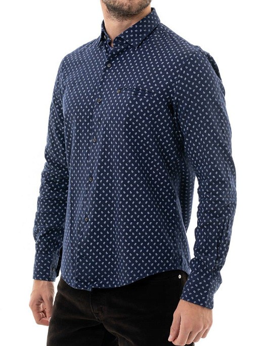 Pierre Cardin shirt from the Denim Academy collection in patterned blue