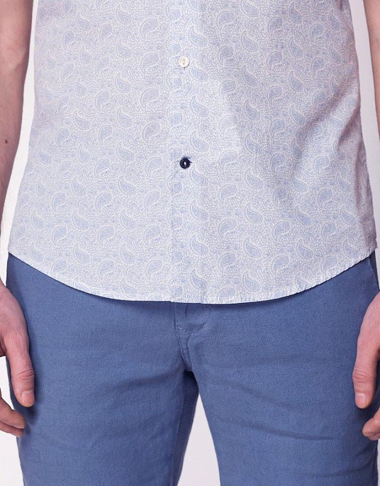 Рубашка  Pierre Cardinс коротким рукавом  в белом цвете с принтом