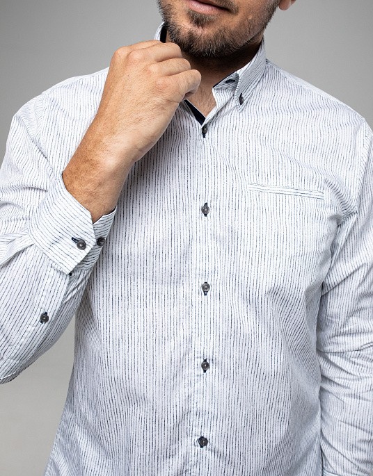Сорочка Pierre Cardin у білому кольорі в дрібну полоску