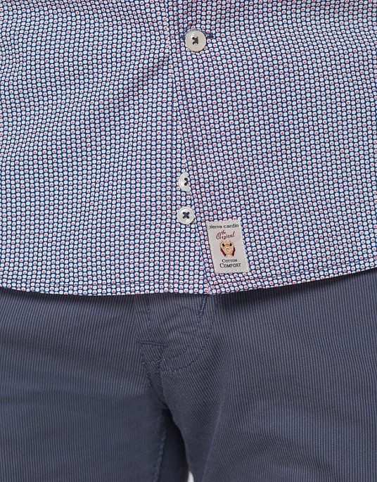 Рубашка с коротким рукавом Pierre Cardin из коллекции Air Touch в синем цвете