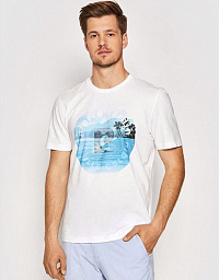 Pierre Cardin Future Flex t-shirt in white with chest print