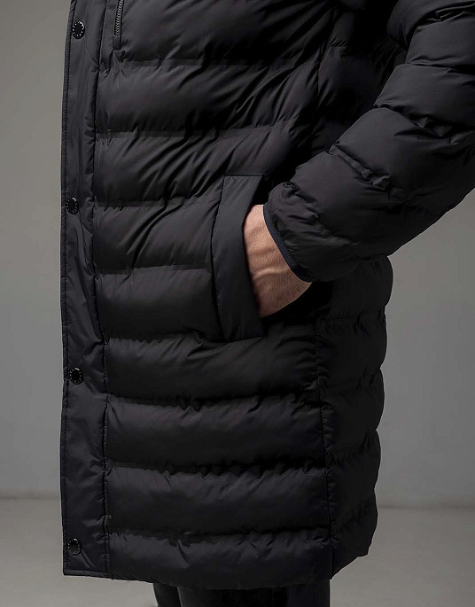 Pierre Cardin long jacket with a hood in black