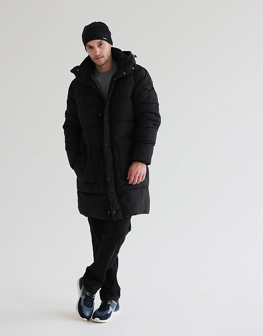 Pierre Cardin parka jacket with a hood in black