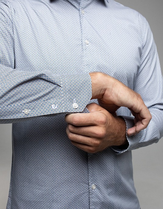 Pierre Cardin shirt from the Future Flex collection in a gray shade with a print