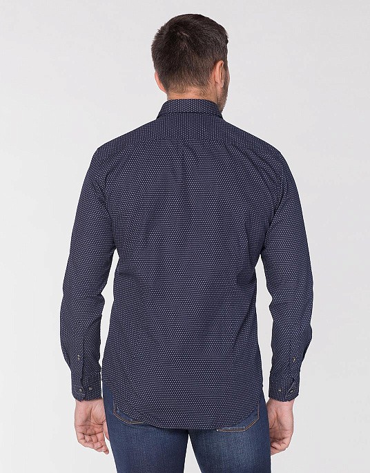 Pierre Cardin shirt from Denim Academy collection in blue with floral print