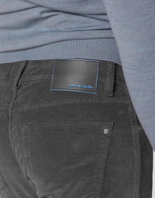 Вельветові брюки Pierre Cardin із колекції Future Flex у сірому кольорі