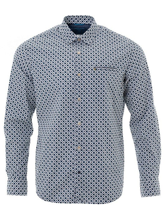 Pierre Cardin shirt from the Future Flex collection in white with geometric print