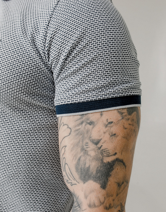 Pierre Cardin polo shirt in white and blue with texture