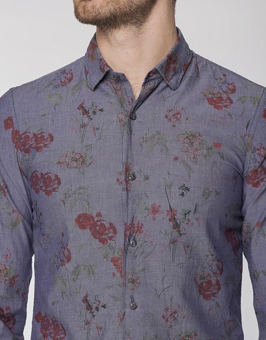 Рубашка Pierre Cardin из серии Denim Story в сером цвете