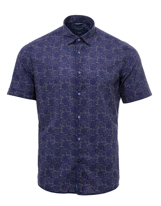 Рубашка с коротким рукавом Pierre Cardin из коллекции Air Touсh в тёмно-синем цвете