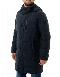 Куртка - пуховик Pierre Cardin подовжена у темно-синьому кольорі