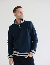 Pierre Cardin zip-up collar sweater in blue